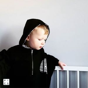 Organic Cotton Black Sweat Cape Sz 1-2yrs
